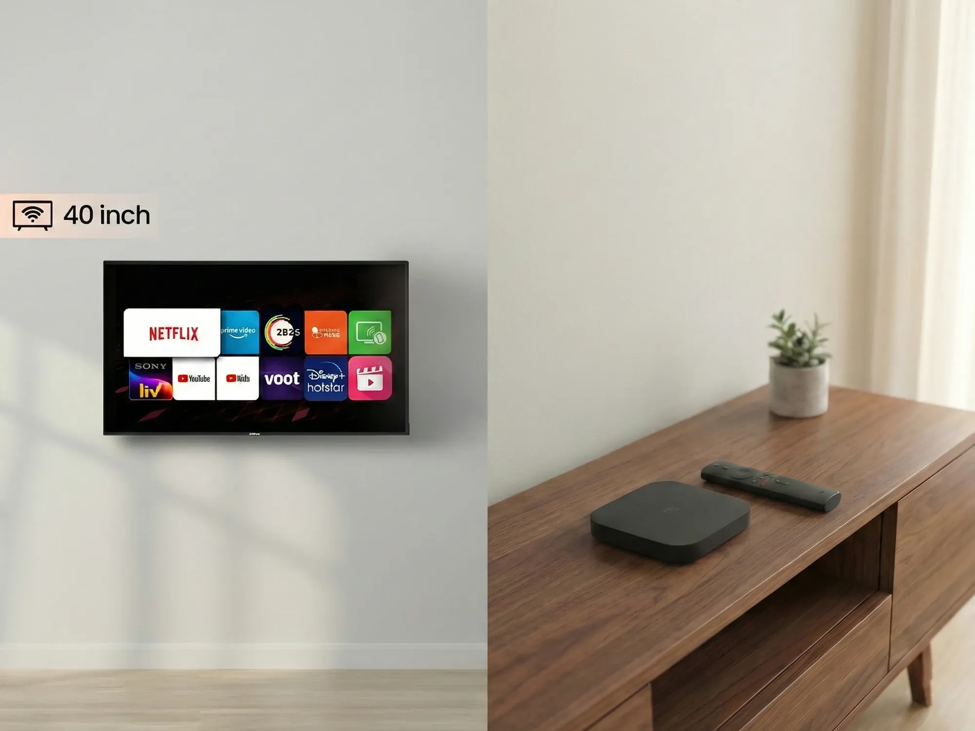 40 Inches TV with Media Streaming Device